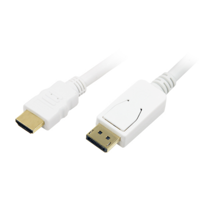 LogiLink DisplayPort - HDMI l kábel, fehér, 2 m