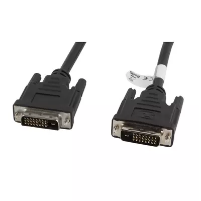 Lanberg DVI-D male (24+1) - DVI-D male (24+1) dual link fekete kábel, 1.8m