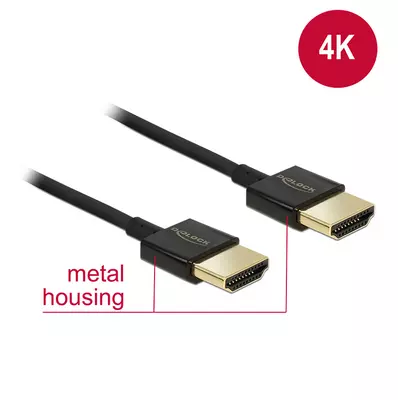 Delock Nagysebességű HDMI-kábel Ethernettel - HDMI-A-csatlakozódugó > HDMI-A-csatlakozódugó, 3D, 4K,