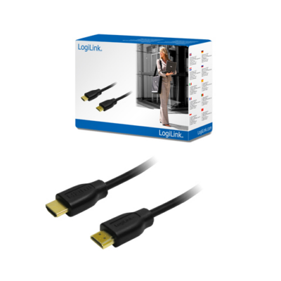 LogiLink HDMI Kábel 1.4, 2x HDMI apa, fekete, 1,5m