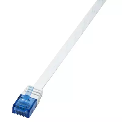 LogiLink CAT6 U/UTP Összekötő kábel, SlimLine AWG32, fehér,1m