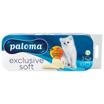 Paloma Exclusive Soft sárga toalettpapír 10 tekercs 3 rétegű