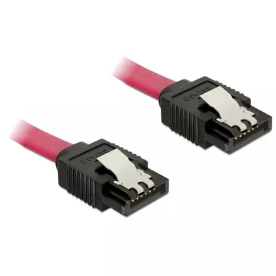 Delock SATA 6Gbps 30cm egyenes-egyenes piros kábel