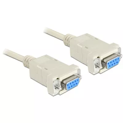 Delock soros null modem kábel, 9 pin anya / anya, 1,8 m