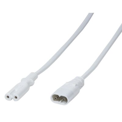 Logilink Power Cord, Extension C8 - C7 , 2.0m, white