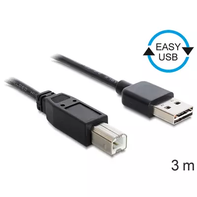 Delock EASY-USB 2.0 -A apa > USB 2.0-B apa kábel, 3 m