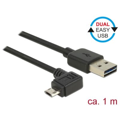 Delock Kábel, EASY-USB 2.0-s A-típusú csatlakozódugó > EASY-USB 2.0-s Micro-B típusú csatlakozódugó,