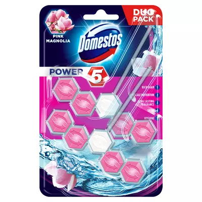 Domestos Power5 pink magnolia WC-rúd WC illatosító 2x55g