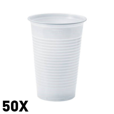 Eldobható fehér műanyag pohár 3dl 50db