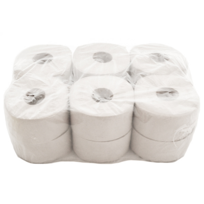 Újrahasznosított ipari natúr WC papír 19cm 12 tekercs 1 rétegű 