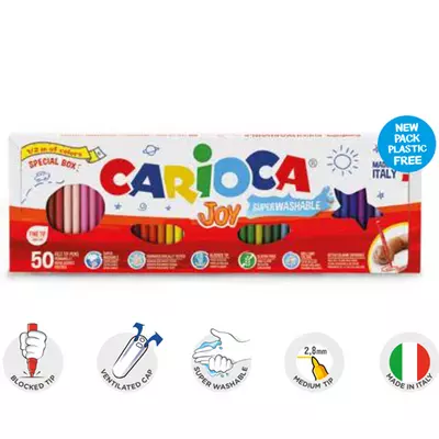 Carioca Joy lemosható 50db-os filctoll készlet félméteres csomagolásban