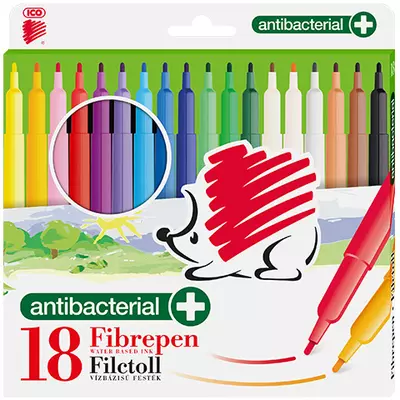 ICO: Rainbow Antibakteriális rostirón 18db-os szett