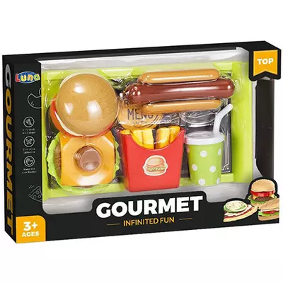 Gourmet gyorséttermi menü tálcával