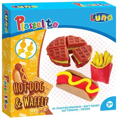 Plastelito Hot-Dog és Gofri gyurmaszett formákkal