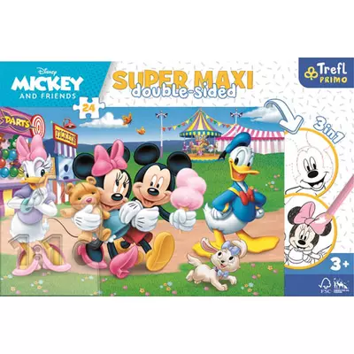 Mickey egér és barátai SuperMaxi kétoldalas 3 az 1-ben puzzle 24db-os