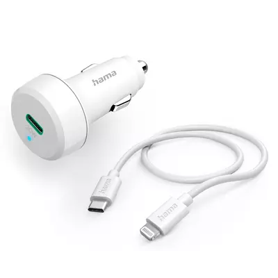 Hama FIC E3 autós töltő (pd) 20w+lightning usb type-c adatkábel (apple gyorstöltő szett) (201611)