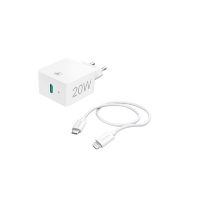 Hama FIC E3 hálózti töltő (pd) 20w+ lightning - usb type-c adatkábel (201620)