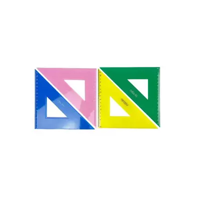 Nebulo: Háromszög alakú 45 fokos derékszög vonalzó több színváltozatban 1db