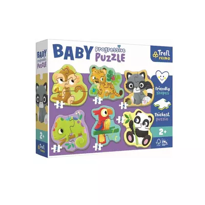 Egzotikus állatok 6 az 1-ben Baby Progressiv puzzle - Trefl