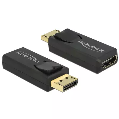 Delock Adapter Displayport 1.2-dugós csatlakozó > HDMI-csatlakozóhüvely 4K passzív, fekete