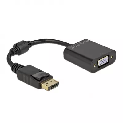 Delock Adapter DisplayPort 1.2-dugós csatlakozó-VGA-csatlakozóhüvely passzív fekete