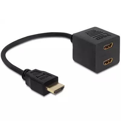 Delock adapter HDMI nagysebességű Ethernet 1x apa > 2x anya