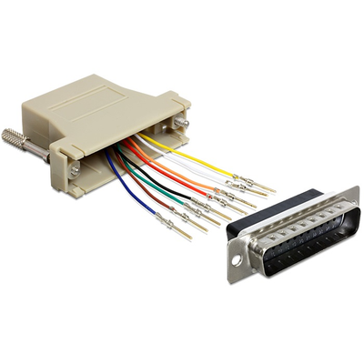 Delock adapter Sub-D 25 Pin apa > RJ45 anya, szerelő készlet