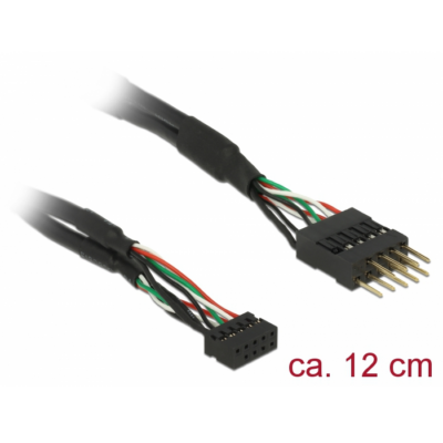 Delock Kábel USB 2.0-s csatlakozóhüvellyel, 2,00 mm, 10 tu > USB 2.0-s csatlakozódugó, 2,54 mm, 10 t