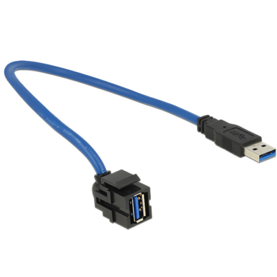 Delock Keystone modul USB 3.0 A anya > USB 3.0 A apa 250  kábellel