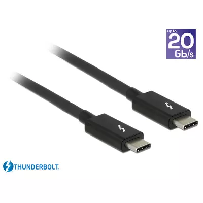 Delock Thunderbolt 3 (20 Gb/s) USB-C kábel, csatlakozódugó > csatlakozódugó, passzív, 1,0 m, 5 A,