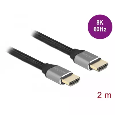 Delock Ultra nagy sebességű HDMI kábel 48 Gbps 8K 60 Hz szürke 2 m tanúsítvánnyal