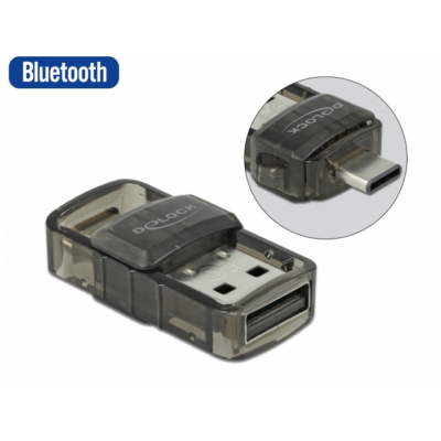 Delock USB 2.0 Bluetooth 4.0 adapter 2 az 1-ben USB Type-C  vagy A-típusú USB