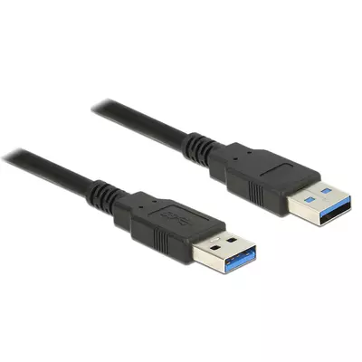 Delock USB 3.0-s kábel A-típusú csatlakozódugóval > USB 3.0-s, A-típusú csatlakozódugóval, 1,0 m, fe