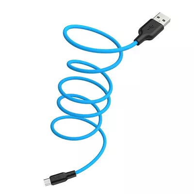 HOCO X21 Szilikon töltokábel Micro USB 1m, kék