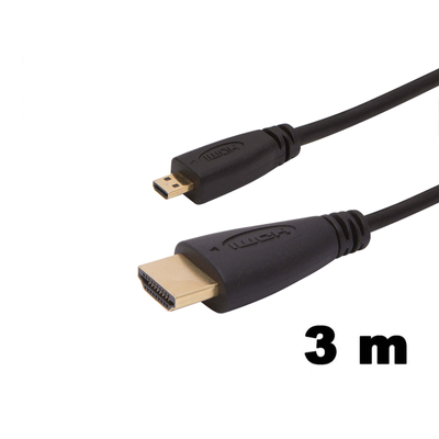MK Audio HDM17-3M Micro HDMI - HDMI kábel, aranyozott dugók, 3m
