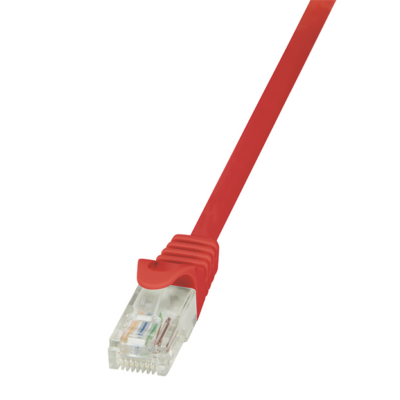LogiLink Patch kábel Econline, Cat.6, U/UTP, piros, 0,25 m