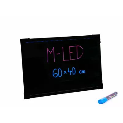 M-LED LB-60PR Írható LED reklám tábla, PRO (60x40 cm) + 1 db filc