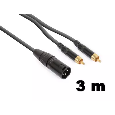 PD Connex CX58-3 sztereo jelkábel (XLR papa - 2x RCA) - (3 m)