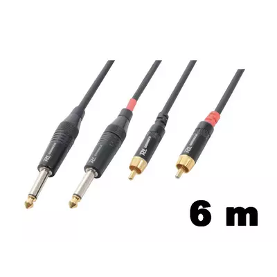 PD Connex CX74-6 sztereo jelkábel  (2×6,3 mm Jack - 2x RCA) - (6 m)