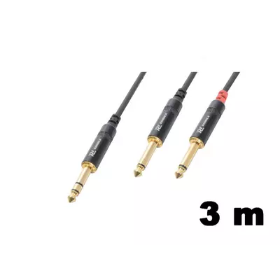 PD Connex CX76-3 sztereo jelkábel (6,3 mm Jack - 2×6,3 mm Jack) - (3 m)