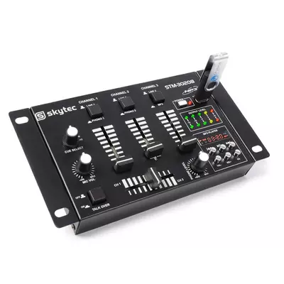 SkyTec STM-3020B 3+1 csatornás DJ, karaoke keverő + USB lejátszó