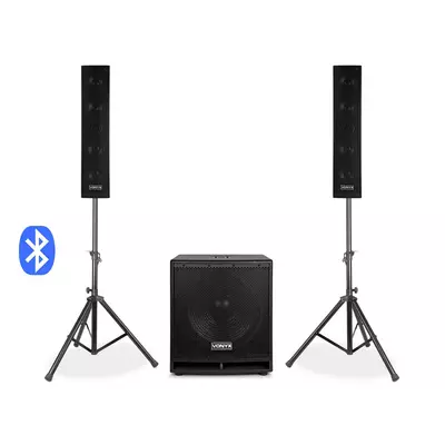 Vonyx VX880BT 2.1 aktív hangfal szett 1000W + 1x Mikrofon + Állvány (MP3 + BLUETOOTH)