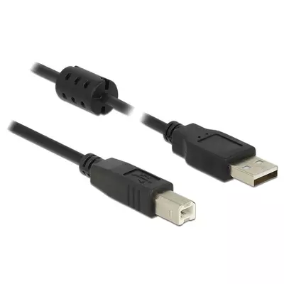 Delock USB 2.0-s kábel A-típusú csatlakozódugóval > USB 2.0-s, B-típusú csatlakozódugóval, 1,5 m, fe