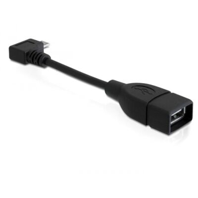 Delock USB kábel, micro-B, forgatott >  USB2.0-A anya OTG 11cm