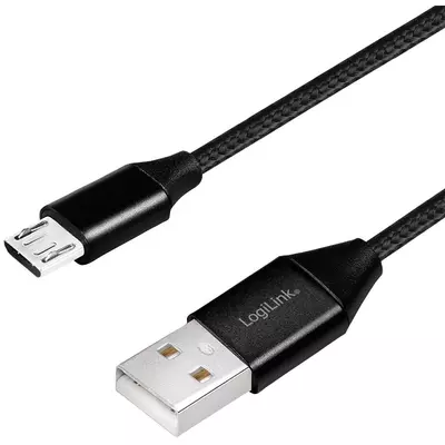 Logilink USB 2.0 Cable, AM to Micro BM, black, 0.3m