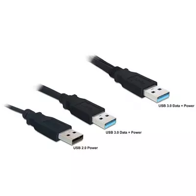 Delock kábel USB 3.0-A apa > USB 3.0-A apa + USB 2.0-A apa