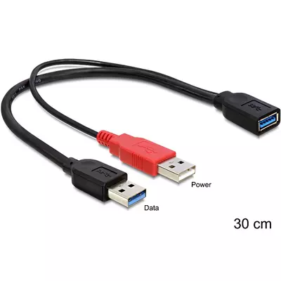 Delock USB 3.0-A anya > USB 3.0-A apa + USB 2.0-A apa kábel