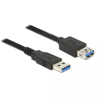 Delock USB 3.0-s bovítokábel A-típusú csatlakozódugóval > USB 3.0-s, A-típusú csatlakozóhüvellyel, 1