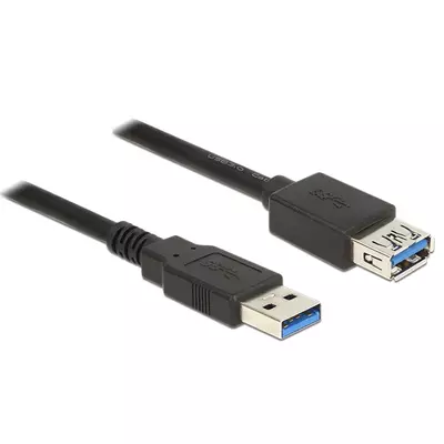 Delock USB 3.0-s bovítokábel A-típusú csatlakozódugóval > USB 3.0-s, A-típusú csatlakozóhüvellyel, 2