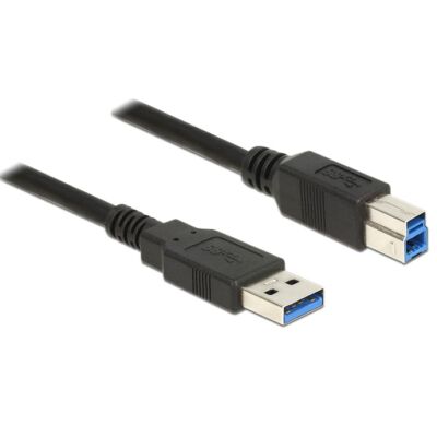 Delock USB 3.0-s kábel A-típusú csatlakozódugóval > USB 3.0-s, B-típusú csatlakozódugóval, 1,0 m, fe